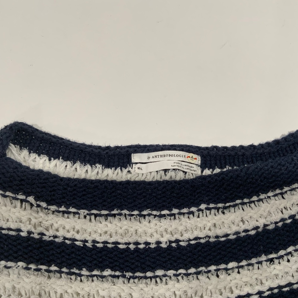 by Anthropologie Sz M/L Evie Poncho Striped Sweater - Picture 9 of 10